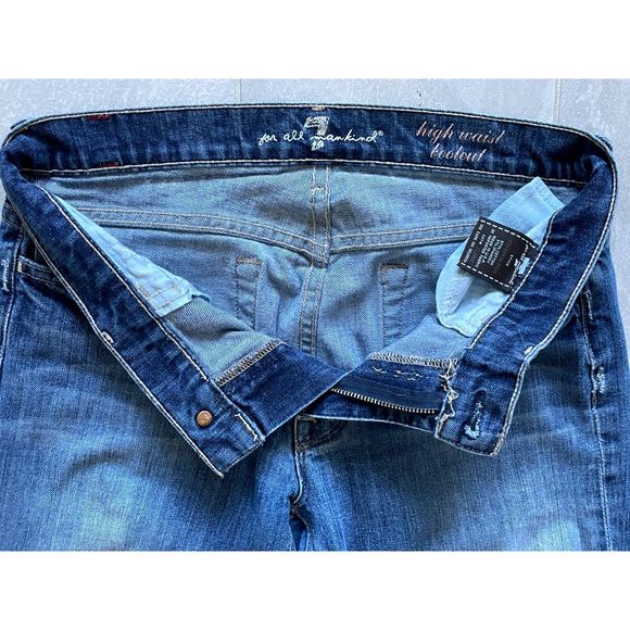 Women's 7 For All Mankind High Waist Bootcut Medium Wash Blue Jeans Size 28 - Picture 6 of 10